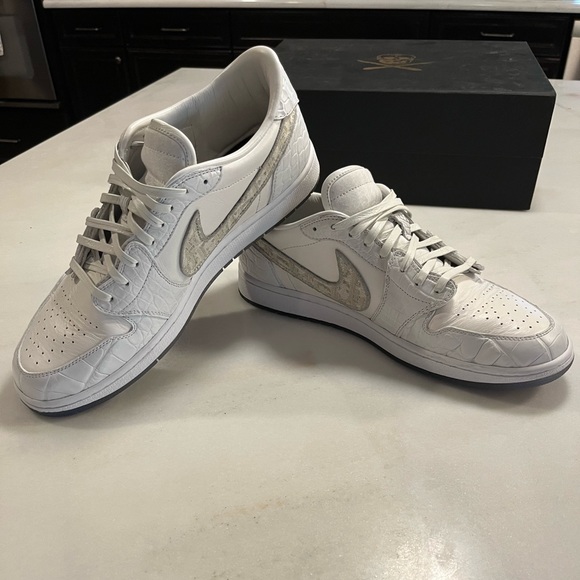 Jordan Other - Shoe Surgeon Lux Ivory White Dior Air Jordan 1 Low Sz 11.5 VNDS RARE CUSTOM